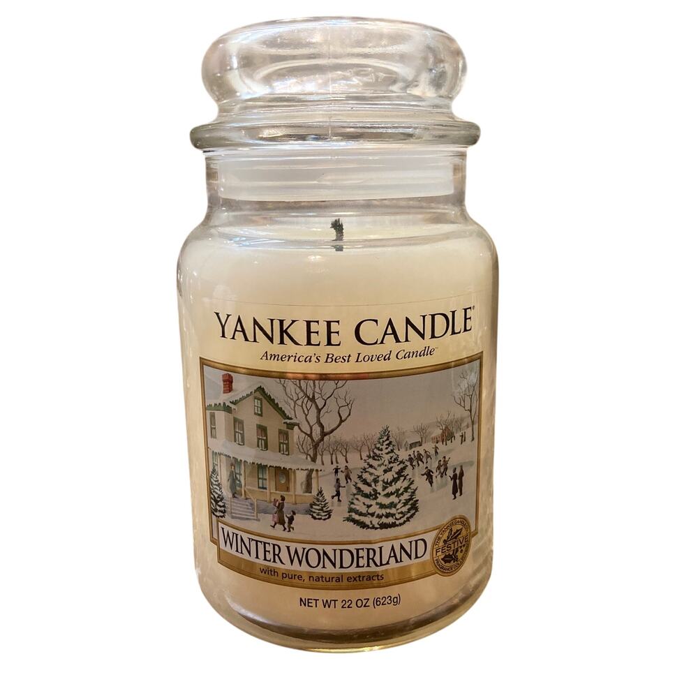 Rare Retired Yankee Candle Winter Wonderland 22 Oz Large Jar Christmas USED
